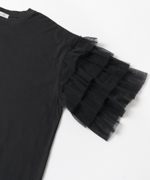 LAATO（ラート）の「organdy frill tee（Tシャツ/カットソー・レディース・マスタード/ブラック・FREE）」の6枚目の写真