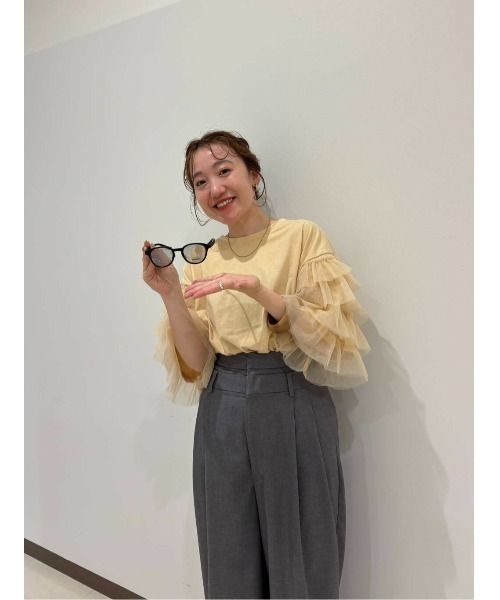 LAATO（ラート）の「organdy frill tee（Tシャツ/カットソー・レディース・マスタード/ブラック・FREE）」の10枚目の写真