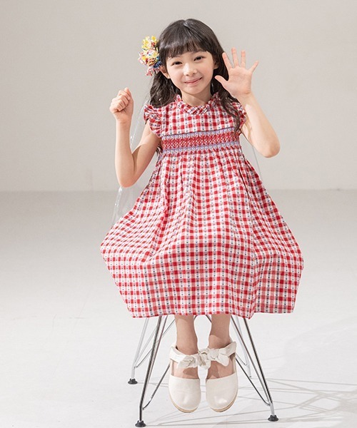 少女のスモッキングワンピース Last12Mのみ50％OFF イギリス Annafie アナフィー 両面贅沢