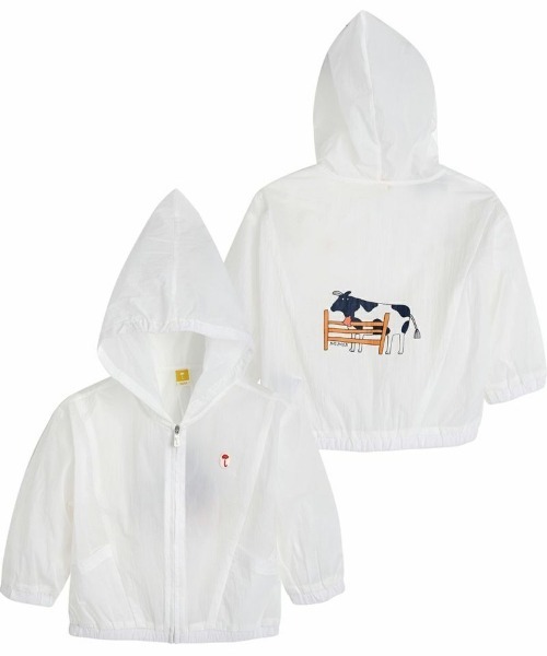 moimoln（モイモルン）の「ポケットナイロンブルゾン（ブルゾン・キッズ・ホワイト/イエロー・90cm/100cm/110cm/120cm）」の2枚目の写真