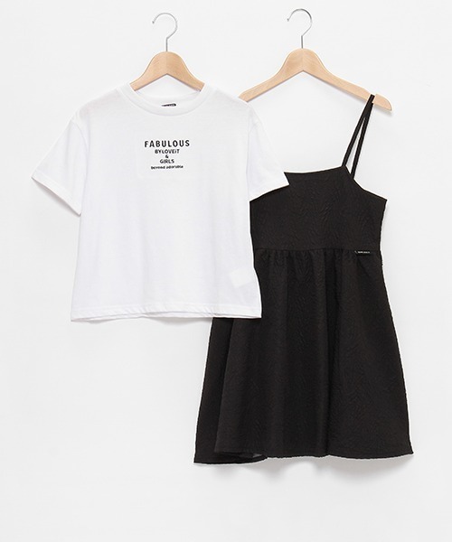 by LOVEiT(バイラビット)の「エンボスキャミワンピースセット(ワンピース・キッズ・サックスブルー/ブラック・120cm/130cm/140cm/150cm/160cm)」の13枚目の写真