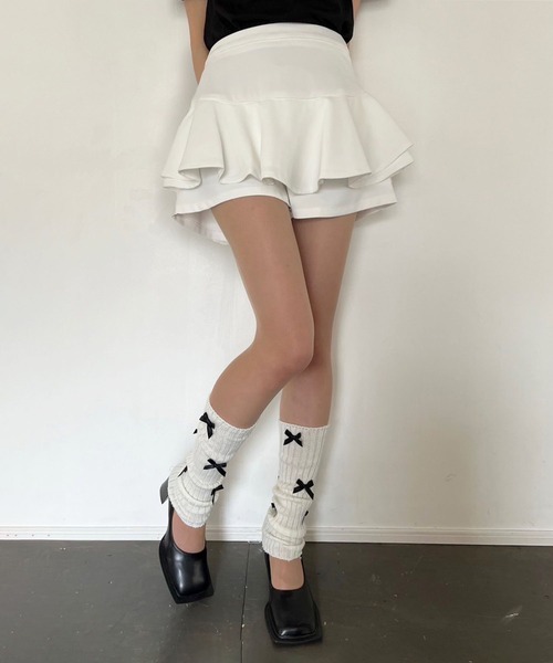 Jewelobe(ジュエローブ)の「ダブルペプラムスカパン(その他パンツ・レディース・ホワイト/レッド/ブラック・M/L)」の1枚目の写真
