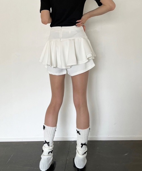 Jewelobe(ジュエローブ)の「ダブルペプラムスカパン(その他パンツ・レディース・ホワイト/レッド/ブラック・M/L)」の4枚目の写真