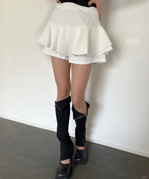 Jewelobe(ジュエローブ)の「ダブルペプラムスカパン(その他パンツ・レディース・ホワイト/レッド/ブラック・M/L)」の6枚目の写真