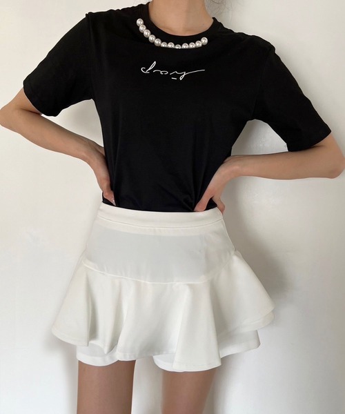 Jewelobe(ジュエローブ)の「ダブルペプラムスカパン(その他パンツ・レディース・ホワイト/レッド/ブラック・M/L)」の9枚目の写真