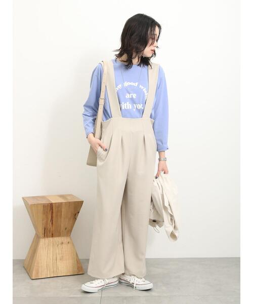 Samansa Mos2 blue（サマンサモスモスブルー）の「サロペット（その他パンツ・レディース・ライトベージュ/ベージュ/ブラック・F）」の7枚目の写真