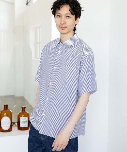 GLOBAL WORK(グローバルワーク)の「サラサマ快適シャツ/レギュラーカラー/半袖/986832(シャツ/ブラウス・メンズ・ネイビー/サックスブルー系9/グリーン/ライトグレー/ブラック/ブルー/ブルー系その他5/チャコール/ホワイト/ライトブルー/ミント/オフホワイト/ブルー系その他7・X-LARGE/MEDIUM/LARGE/SMALL)」の13枚目の写真