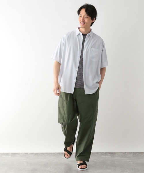 GLOBAL WORK(グローバルワーク)の「サラサマ快適シャツ/レギュラーカラー/半袖/986832(シャツ/ブラウス・メンズ・ネイビー/サックスブルー系9/グリーン/ライトグレー/ブラック/ブルー/ブルー系その他5/チャコール/ホワイト/ライトブルー/ミント/オフホワイト/ブルー系その他7・X-LARGE/MEDIUM/LARGE/SMALL)」の14枚目の写真