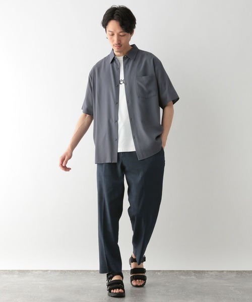 GLOBAL WORK(グローバルワーク)の「サラサマ快適シャツ/レギュラーカラー/半袖/986832(シャツ/ブラウス・メンズ・ネイビー/サックスブルー系9/グリーン/ライトグレー/ブラック/ブルー/ブルー系その他5/チャコール/ホワイト/ライトブルー/ミント/オフホワイト/ブルー系その他7・X-LARGE/MEDIUM/LARGE/SMALL)」の20枚目の写真