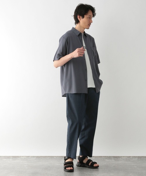 GLOBAL WORK(グローバルワーク)の「サラサマ快適シャツ/レギュラーカラー/半袖/986832(シャツ/ブラウス・メンズ・ネイビー/サックスブルー系9/グリーン/ライトグレー/ブラック/ブルー/ブルー系その他5/チャコール/ホワイト/ライトブルー/ミント/オフホワイト/ブルー系その他7・X-LARGE/MEDIUM/LARGE/SMALL)」の21枚目の写真