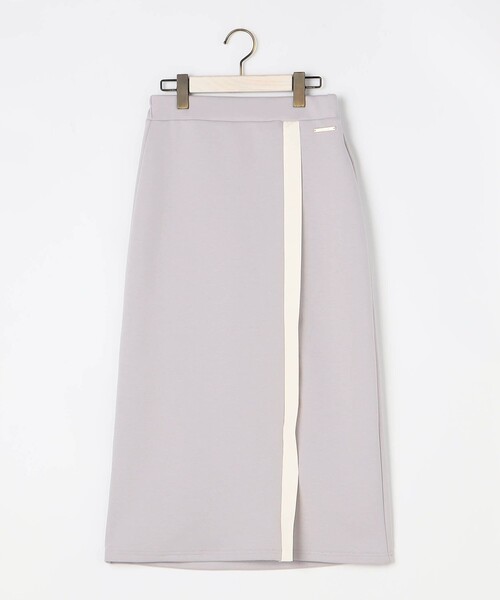 NICOLE white（ニコルホワイト）の「フロント配色ライン タイトスカート／ダンボールポンチ（スカート・レディース・チャコールグレー/グレー/オフホワイト・FREE）」の21枚目の写真