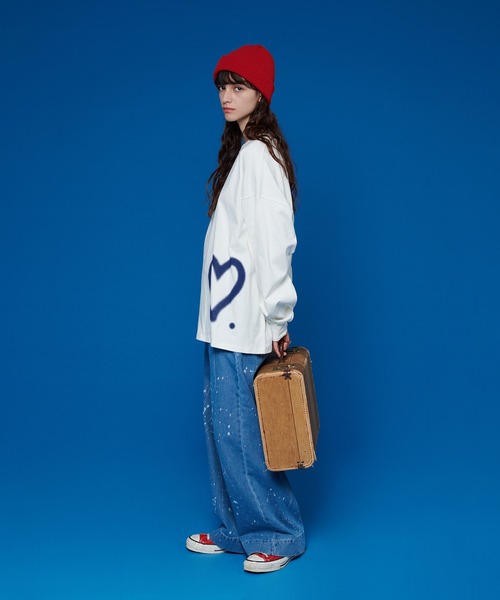 ONCILY（オンシェリー）の「HEART LONG SLEEVE T-SHIRT /  ハートロゴロンT（Tシャツ/カットソー・メンズ・ネイビー/ブラック/オフホワイト・SMALL/MEDIUM/LARGE）」の21枚目の写真