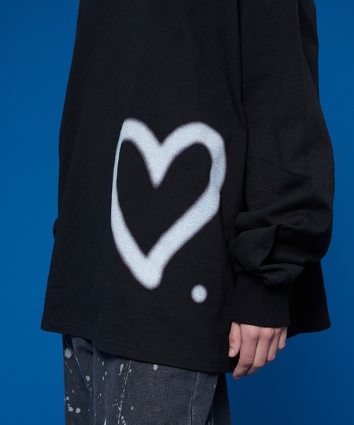 ONCILY（オンシェリー）の「HEART LONG SLEEVE T-SHIRT /  ハートロゴロンT（Tシャツ/カットソー・メンズ・ネイビー/ブラック/オフホワイト・SMALL/MEDIUM/LARGE）」の14枚目の写真
