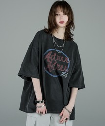 ADRER | heavy cotton vintage like retro rock logo damage pigment T/ヘビーコットンヴィンテージライクレトロロゴダメージピグメントTシャツ(Tシャツ/カットソー)