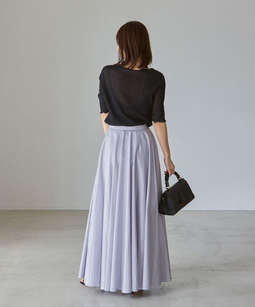 Noble（ノーブル）の「シアークレープジャージ五分袖Tシャツ（Tシャツ/カットソー・レディース・ブラック/ホワイト・FREE）」の7枚目の写真