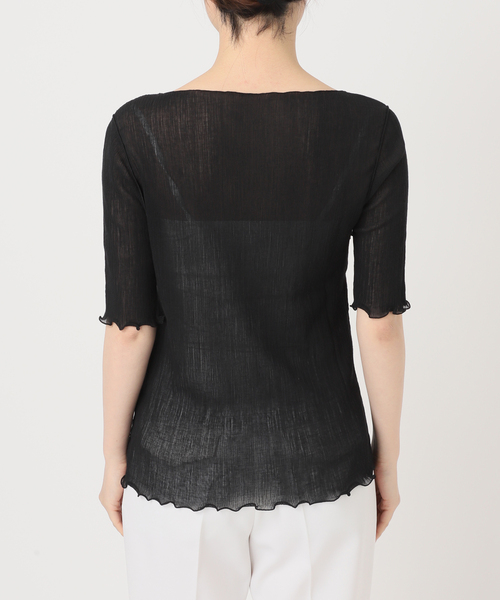 Noble（ノーブル）の「シアークレープジャージ五分袖Tシャツ（Tシャツ/カットソー・レディース・ブラック/ホワイト・FREE）」の15枚目の写真