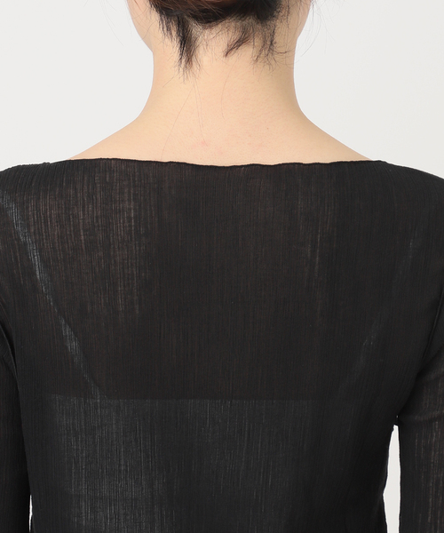 Noble（ノーブル）の「シアークレープジャージ五分袖Tシャツ（Tシャツ/カットソー・レディース・ブラック/ホワイト・FREE）」の17枚目の写真