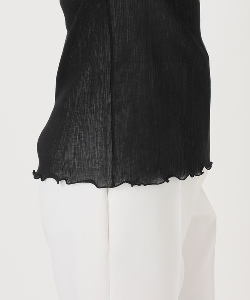 Noble（ノーブル）の「シアークレープジャージ五分袖Tシャツ（Tシャツ/カットソー・レディース・ブラック/ホワイト・FREE）」の20枚目の写真