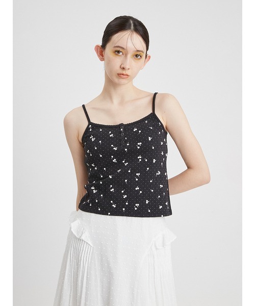 FURFUR（ファーファー）の「チェリー柄キャミソール（キャミソール・レディース・ホワイト/ブラック/サックスブルー・FREE）」の4枚目の写真