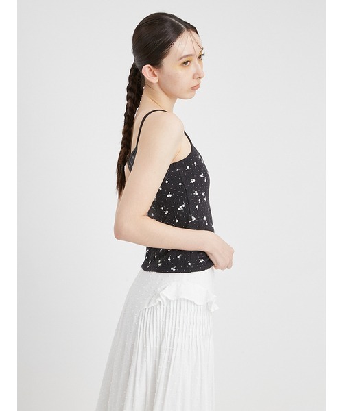 FURFUR（ファーファー）の「チェリー柄キャミソール（キャミソール・レディース・ホワイト/ブラック/サックスブルー・FREE）」の6枚目の写真