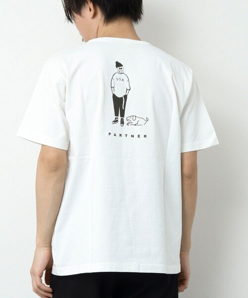 BARNS OUTFITTERS（バーンズアウトフィッターズ）の「【BARNS OUTFITTERS】別注タフネックTシャツ PARTNER（Tシャツ/カットソー・メンズ・ホワイト/イエロー/チャコールグレー/グレイッシュベージュ・S/M/L）」の7枚目の写真