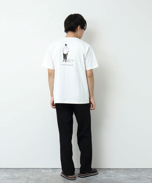 BARNS OUTFITTERS（バーンズアウトフィッターズ）の「【BARNS OUTFITTERS】別注タフネックTシャツ PARTNER（Tシャツ/カットソー・メンズ・ホワイト/イエロー/チャコールグレー/グレイッシュベージュ・S/M/L）」の15枚目の写真