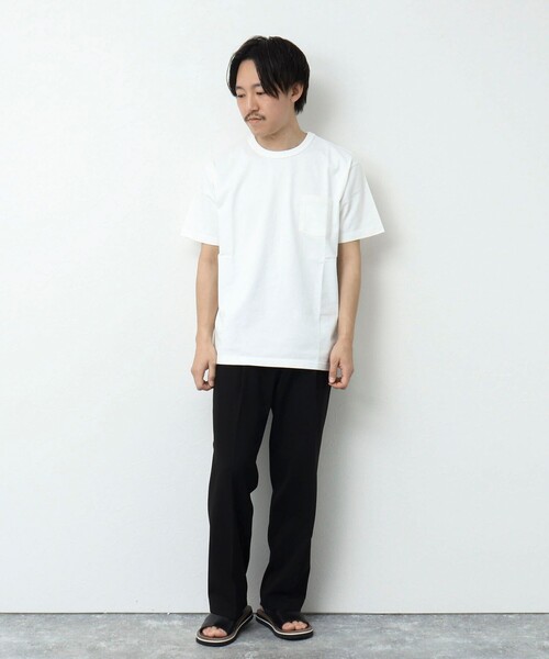 BARNS OUTFITTERS（バーンズアウトフィッターズ）の「【BARNS OUTFITTERS】別注タフネックTシャツ PARTNER（Tシャツ/カットソー・メンズ・ホワイト/イエロー/チャコールグレー/グレイッシュベージュ・S/M/L）」の16枚目の写真