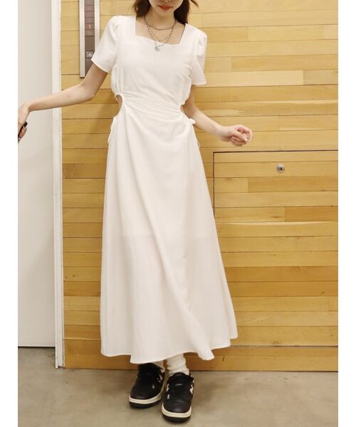 EVRIS（エヴリス）の「サイドオープンドロストロングワンピース（ワンピース・レディース・ブラック/ホワイト/グリーン・FREE）」の16枚目の写真