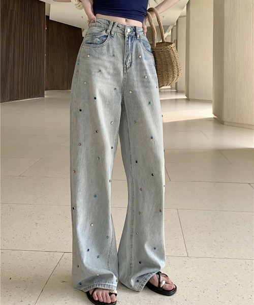 スパンコールストレートパンツ Ungrid ワイドパンツ スパンコールストレートパンツ Ungrid ワイドパンツ Ungrid