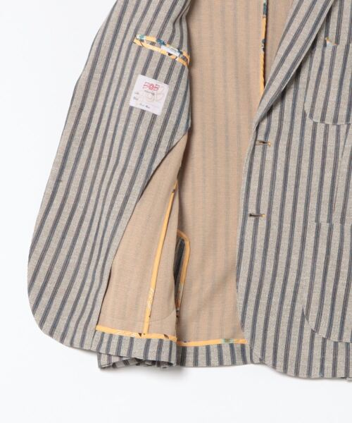 BOB(ボブ)の「【BOB】LIGHT238/ストライプテーラードJK(テーラードジャケット・メンズ・ブルー・48/50/52)」の3枚目の写真