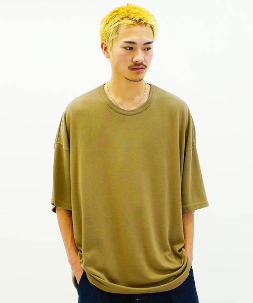 En serio TOKYO（エンソリオトーキョー）の「スムースビックTシャツ（Tシャツ/カットソー・メンズ・ワイン/ライトピンク/ブルーグレー/ブラック/チャコールグレー/グレー/ネイビー/ベージュ/キャメル/グリーン/ブラウン/ホワイト・FREE）」の10枚目の写真