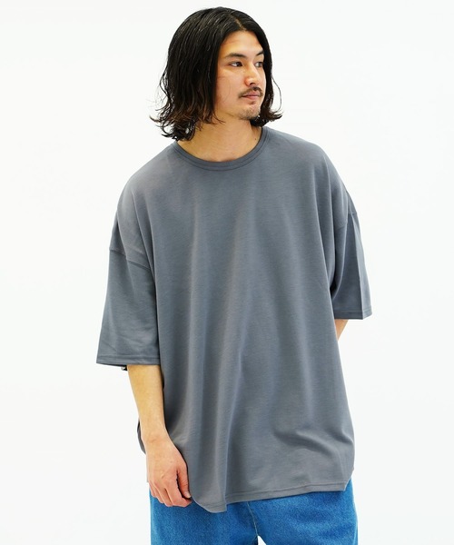 En serio TOKYO（エンソリオトーキョー）の「スムースビックTシャツ（Tシャツ/カットソー・メンズ・ワイン/ライトピンク/ブルーグレー/ブラック/チャコールグレー/グレー/ネイビー/ベージュ/キャメル/グリーン/ブラウン/ホワイト・FREE）」の4枚目の写真