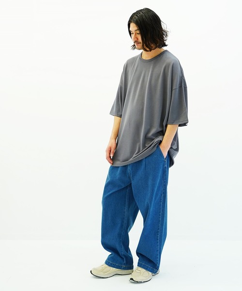 En serio TOKYO（エンソリオトーキョー）の「スムースビックTシャツ（Tシャツ/カットソー・メンズ・ワイン/ライトピンク/ブルーグレー/ブラック/チャコールグレー/グレー/ネイビー/ベージュ/キャメル/グリーン/ブラウン/ホワイト・FREE）」の15枚目の写真