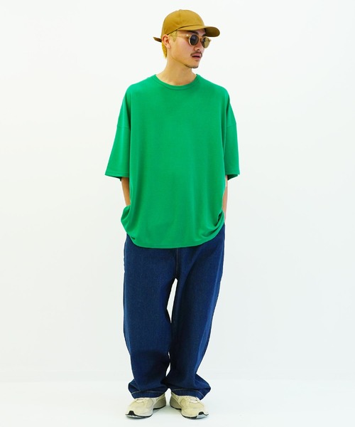 En serio TOKYO（エンソリオトーキョー）の「スムースビックTシャツ（Tシャツ/カットソー・メンズ・ワイン/ライトピンク/ブルーグレー/ブラック/チャコールグレー/グレー/ネイビー/ベージュ/キャメル/グリーン/ブラウン/ホワイト・FREE）」の20枚目の写真