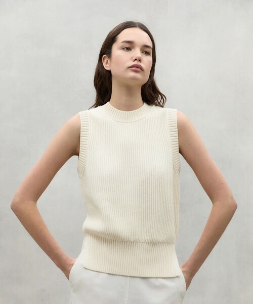 ECOALF(エコアルフ)の「HIEDRA ニット ベスト / HIEDRA KNITTED GILET WOMAN(ニット/セーター・レディース・ホワイト系その他/イエロー/オレンジ系その他6・FREE)」の2枚目の写真