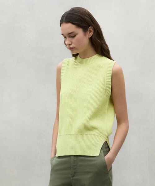 ECOALF(エコアルフ)の「HIEDRA ニット ベスト / HIEDRA KNITTED GILET WOMAN(ニット/セーター・レディース・ホワイト系その他/イエロー/オレンジ系その他6・FREE)」の1枚目の写真