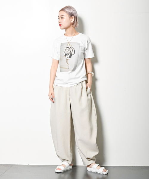 CITYSHOP（シティーショップ）の「LINENLIKE VOLUME PANTS