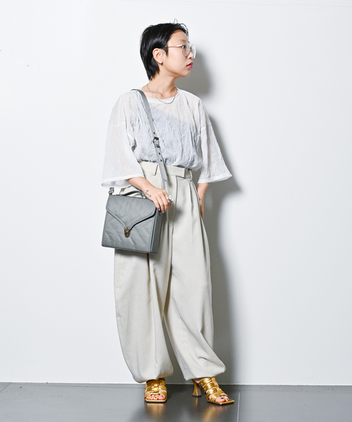 CITYSHOP（シティーショップ）の「LINENLIKE VOLUME PANTS
