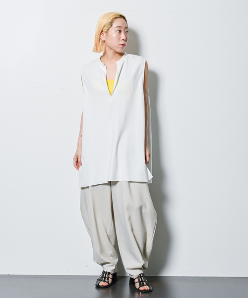 CITYSHOP（シティーショップ）の「LINENLIKE VOLUME PANTS