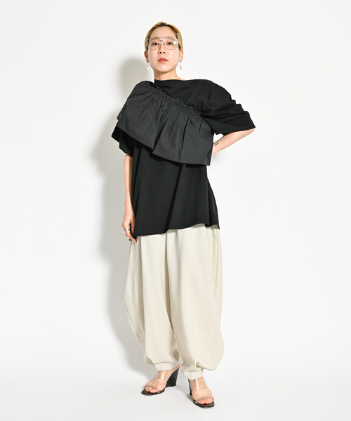 CITYSHOP（シティーショップ）の「LINENLIKE VOLUME PANTS