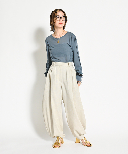 CITYSHOP（シティーショップ）の「LINENLIKE VOLUME PANTS