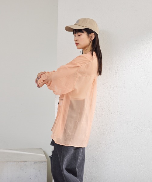 Kastane(カスタネ)の「シャイニーシアーシャツ(シャツ/ブラウス・レディース・ピンク/ブラック/グレー・FREE)」の22枚目の写真