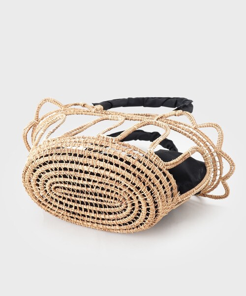 GALLEST（ギャレスト）の「◆【TARANGO】透かし編みかごBAG（トートバッグ・レディース・ブラック/アイボリー・00）」の7枚目の写真