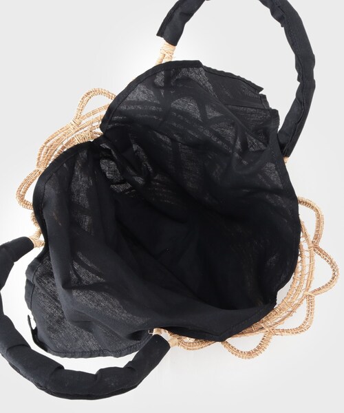 GALLEST（ギャレスト）の「◆【TARANGO】透かし編みかごBAG（トートバッグ・レディース・ブラック/アイボリー・00）」の9枚目の写真