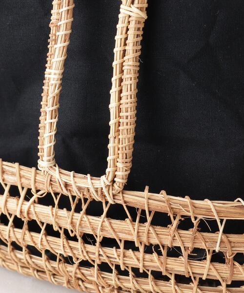 GALLEST（ギャレスト）の「◆【TARANGO】透かし編みかごBAG（トートバッグ・レディース・ブラック/アイボリー・00）」の12枚目の写真