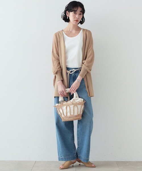 GALLEST（ギャレスト）の「◆【TARANGO】透かし編みかごBAG（トートバッグ・レディース・ブラック/アイボリー・00）」の14枚目の写真