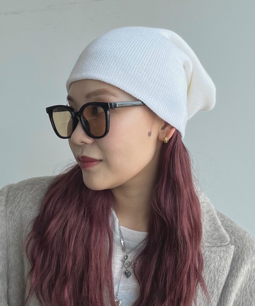 SHAGGIE（シャギー）の「ルーズニット帽（ニットキャップ/ビーニー・レディース・グレー/ブラック/ホワイト・FREE）」の8枚目の写真