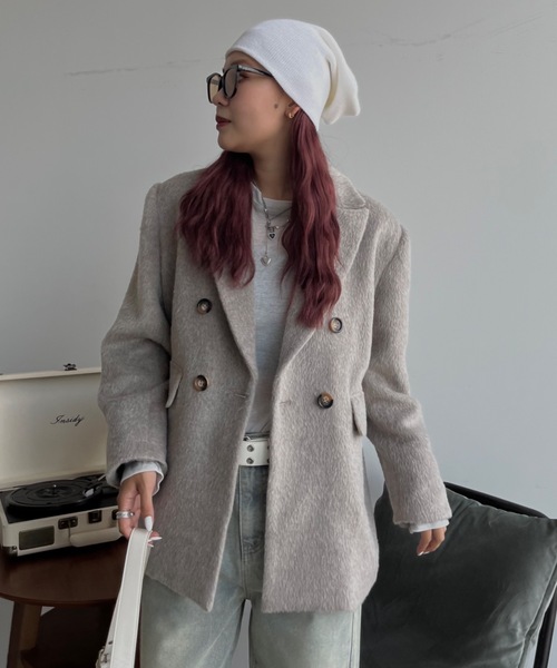 SHAGGIE（シャギー）の「ルーズニット帽（ニットキャップ/ビーニー・レディース・グレー/ブラック/ホワイト・FREE）」の9枚目の写真