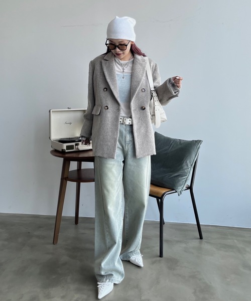 SHAGGIE（シャギー）の「ルーズニット帽（ニットキャップ/ビーニー・レディース・グレー/ブラック/ホワイト・FREE）」の11枚目の写真