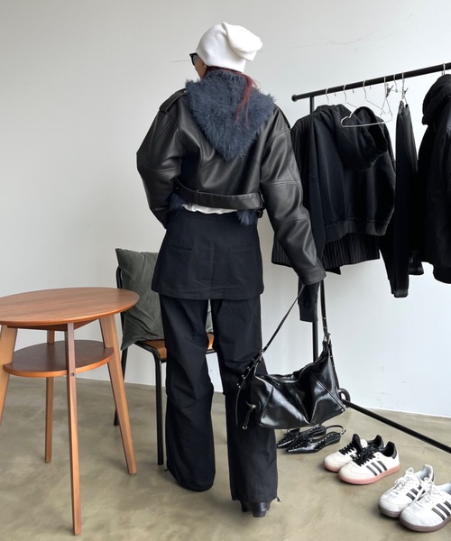 SHAGGIE（シャギー）の「ルーズニット帽（ニットキャップ/ビーニー・レディース・グレー/ブラック/ホワイト・FREE）」の7枚目の写真